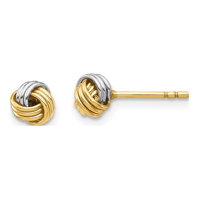 14K Yellow Gold Love Knot Stud Earrings