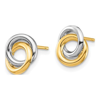 14K Yellow Gold Intertwined Circle Stud Earrings – view 3