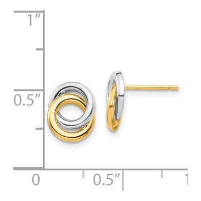 14K Yellow Gold Intertwined Circle Stud Earrings – view 5