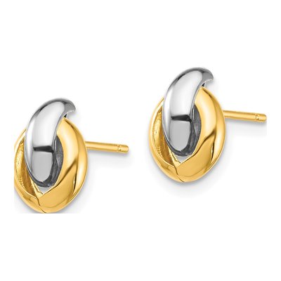 14K Yellow Gold Oval Button Stud Earrings – view 3