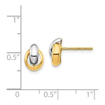 14K Yellow Gold Oval Button Stud Earrings – view 5