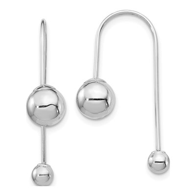 14K White Gold Threader Earrings