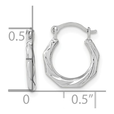 14K White Gold Twist Hoop Earrings – view 4