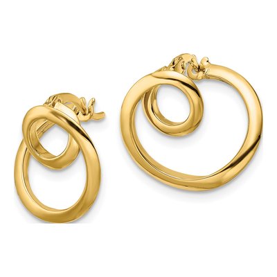 14K Yellow Gold 16mm Twisted Hoop Earrings – view 3