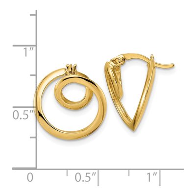 14K Yellow Gold 16mm Twisted Hoop Earrings – view 5