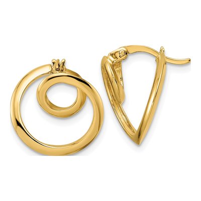 14K Yellow Gold 16mm Twisted Hoop Earrings