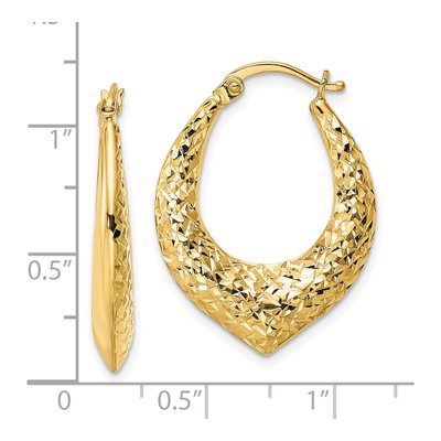 14K Yellow Gold 29mm Diamond-Cut Hoop Earrings – view 5