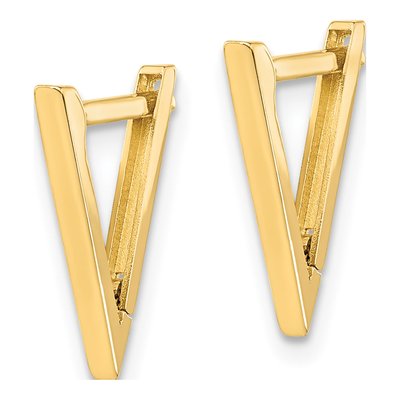 14K Yellow Gold Triangle Dangle Earrings – view 2