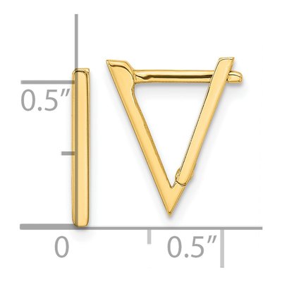 14K Yellow Gold Triangle Dangle Earrings – view 4