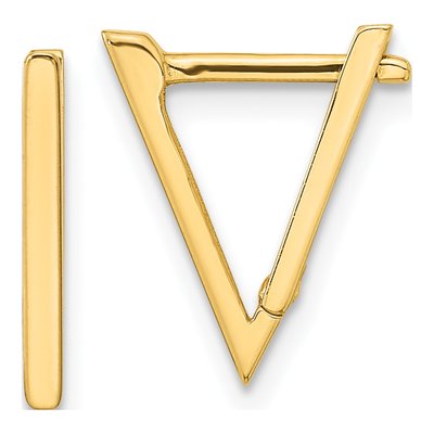14K Yellow Gold Triangle Dangle Earrings