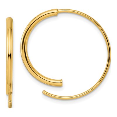 14K Yellow Gold Round Wire Threader Earrings