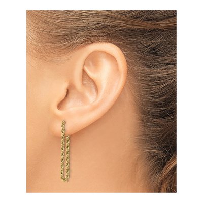 14K Yellow Gold Rope Dangle Earrings – view 4