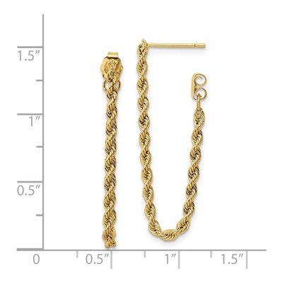 14K Yellow Gold Rope Dangle Earrings – view 5