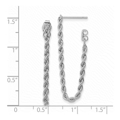 14K White Gold Rope Dangle Earrings – view 4