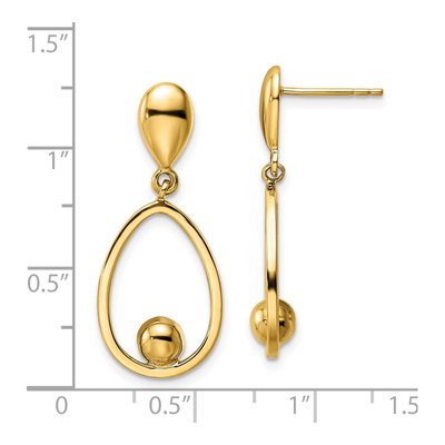 14K Yellow Gold Teardrop Dangle Earrings – view 5
