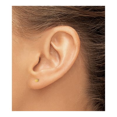 14K Yellow Gold Cube Stud Earrings – view 3