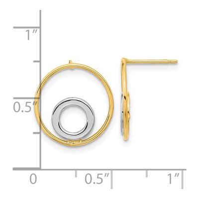 14K Yellow Gold Circle Dangle Earrings – view 4