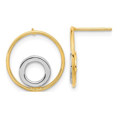 14K Yellow Gold Circle Dangle Earrings