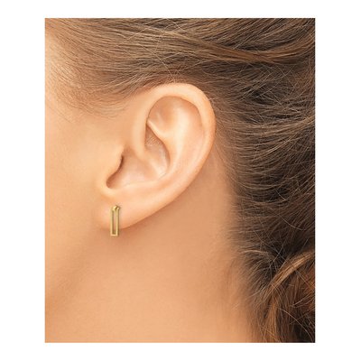 14K Yellow Gold Open Rectangle Dangle Earrings – view 3