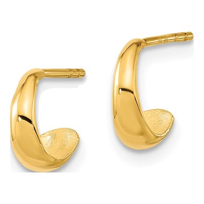 14K Yellow Gold 8.5mm Hoop Earrings – view 2