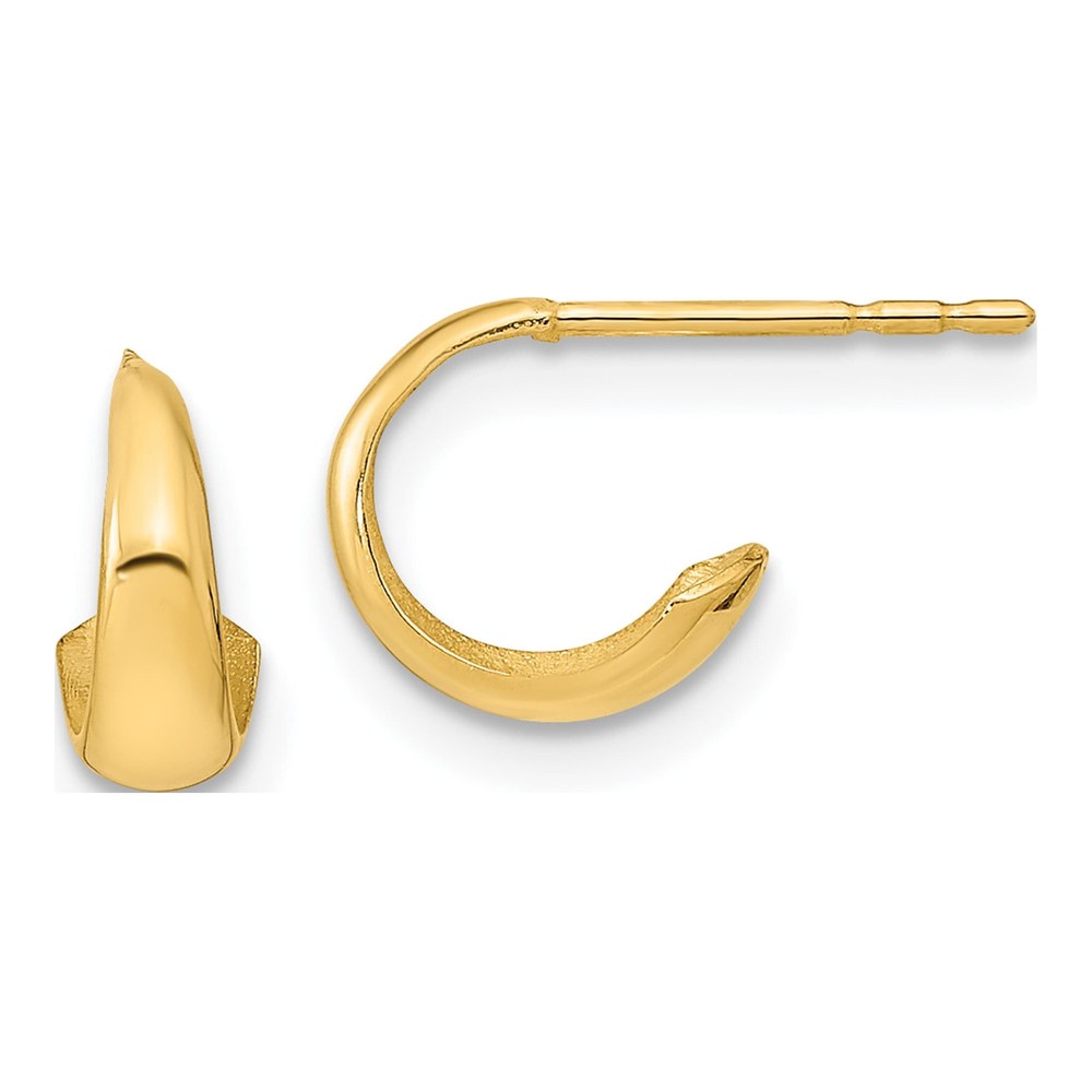 14K Yellow Gold 8.5mm Hoop Earrings