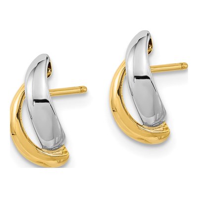 14K Yellow Gold 12mm Teardrop Hoop Earrings – view 2