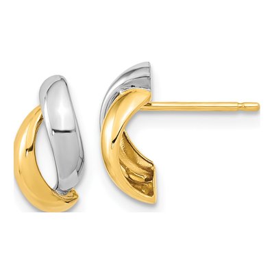 14K Yellow Gold 12mm Teardrop Hoop Earrings