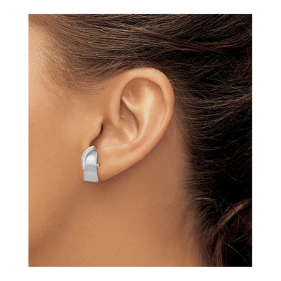 14K White Gold Overlap Button Stud Earrings – view 3