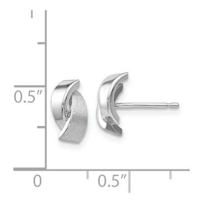 14K White Gold Overlap Button Stud Earrings – view 4