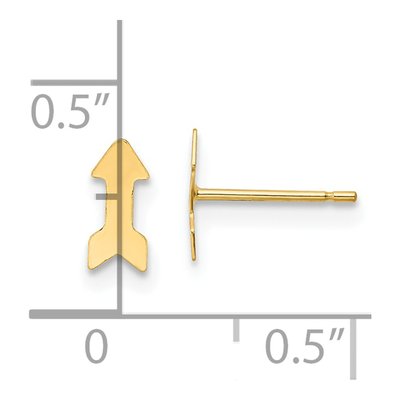 14K Yellow Gold Arrow Stud Earrings – view 5