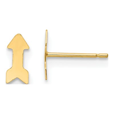 14K Yellow Gold Arrow Stud Earrings