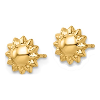 14K Yellow Gold Sun Stud Earrings – view 3