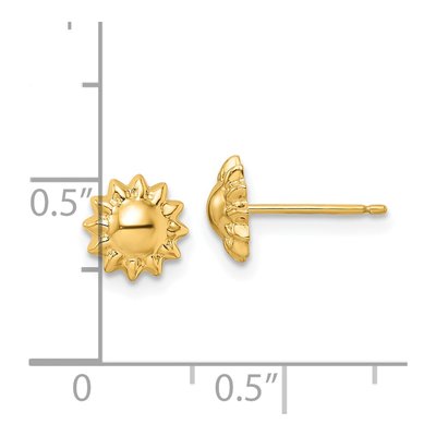 14K Yellow Gold Sun Stud Earrings – view 5