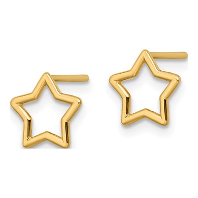 14K Yellow Gold Star Stud Earrings – view 3
