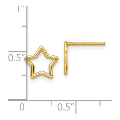 14K Yellow Gold Star Stud Earrings – view 5