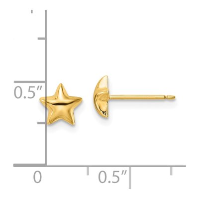 14K Yellow Gold Star Stud Earrings – view 5