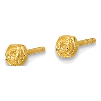 14K Yellow Gold Tiny Stud Earrings – view 2