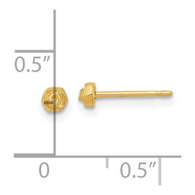 14K Yellow Gold Tiny Stud Earrings – view 4