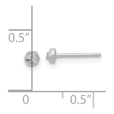 14K White Gold Tiny Stud Earrings – view 4