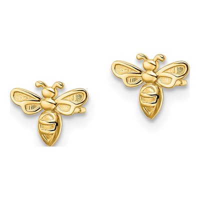 14K Yellow Gold Bumble Bee Stud Earrings – view 3