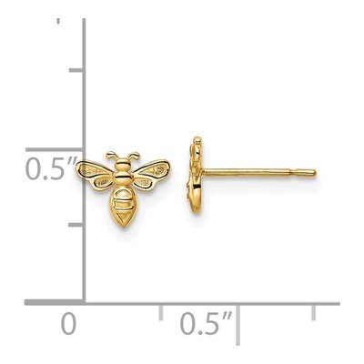 14K Yellow Gold Bumble Bee Stud Earrings – view 5
