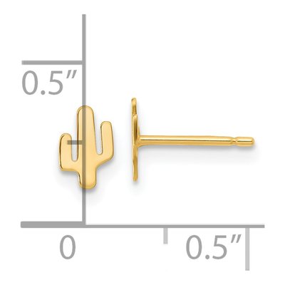 14K Yellow Gold Small Cactus Stud Earrings – view 4