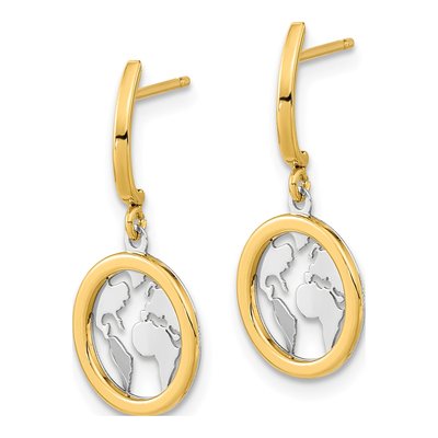 14K Yellow Gold Earth Dangle Earrings – view 2