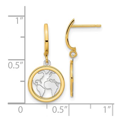 14K Yellow Gold Earth Dangle Earrings – view 4