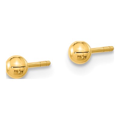 14K Yellow Gold Round CZ Ball Stud Earrings – view 5