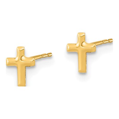 14K Yellow Gold Round CZ 3-Pair Ball Stud Earrings – view 2