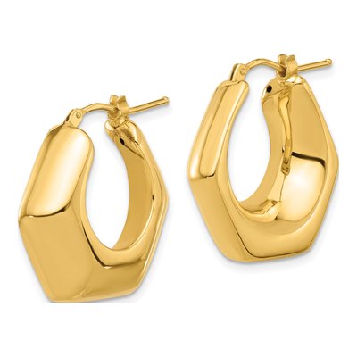 14K Yellow Gold 24mm Hoop Earrings – view 2