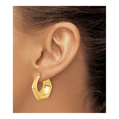 14K Yellow Gold 24mm Hoop Earrings – view 3