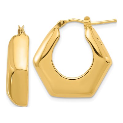 14K Yellow Gold 24mm Hoop Earrings