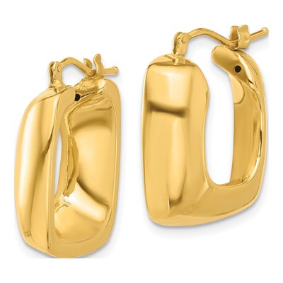 14K Yellow Gold 22mm Square Hoop Earrings – view 2